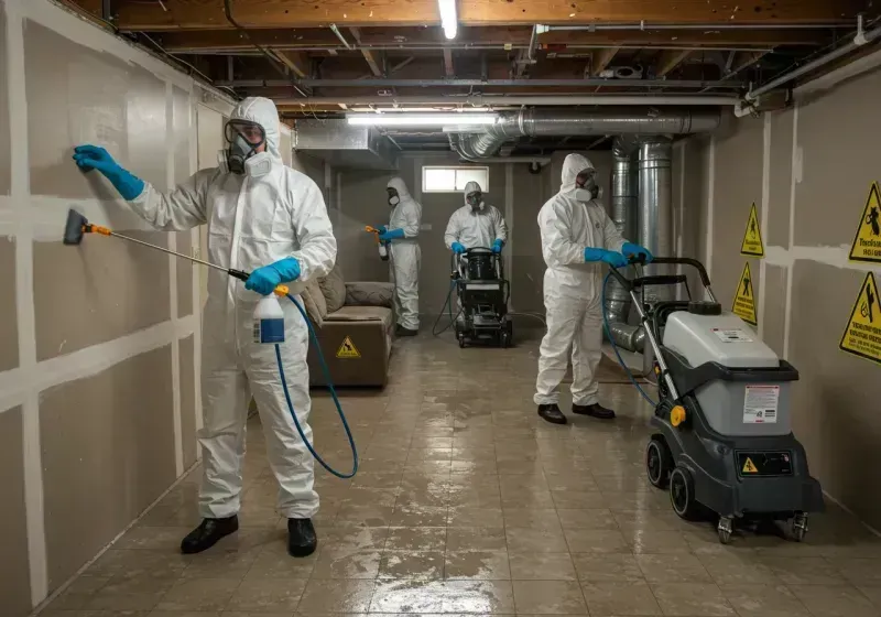 Basement Moisture Removal and Structural Drying process in Mount Pleasant, PA